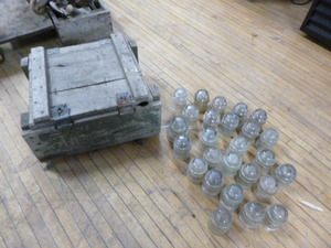 Antique Crate with Vintage Insulators