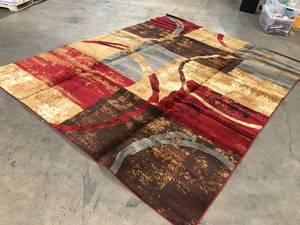 lot 2 image: Unique Loom Barista Collection Modern, Abstract, Vintage, Distressed, Urban, Geometric, Rustic, Warm Colors Area Rug (5 0 x 8 0 Rectangular, MultiBeige)  Customer Returns See Pictures