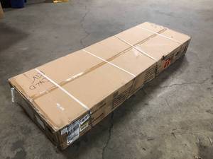 lot 19 image: Ready-To-Assemble 6 ft. Folding Adjustable Height Solid Wood Top Workbench in Black by Husky Customer Returns See Pictures