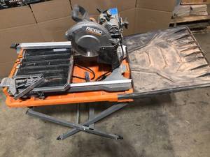 lot 27 image: 8 inch Tile Saw Cutter by Ridgid    Customer Returns See Pictures used in working conditions