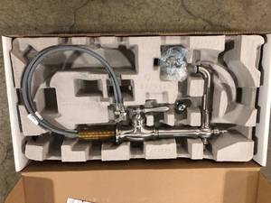 lot 31 image: Artifacts Single-Handle Bar Faucet with Victorian Spout Design in Vibrant Stainless by KOHLER Customer Returns See Pictures