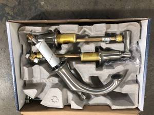 lot 34 image: Williamette 8 in. Widespread 2-Handle Bathroom Faucet with Drain in Vibrant Brushed Nickel by KOHLER  Customer Returns See Pictures