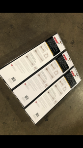 lot 49 image: 3 Lots of Crestfield 3-Piece Bath Hardware Set with Towel Ring Toilet Paper Holder and 24 in. Towel Bar in Brushed Nickel by Delta  Customer Returns See Pictures