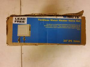 Tankless water heater valve set, new