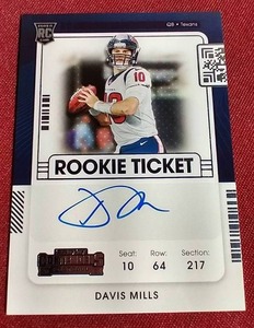 2021 Contenders Davis Mills Rookie Autograph Card