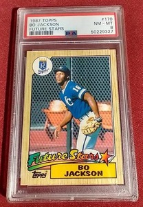 1987 Topps Bo Jackson Rookie Card - PSA 8