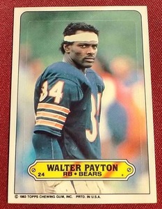 1983 Topps Walter Payton Sticker Card