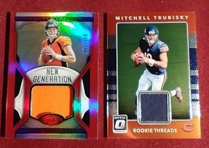 (2) NFL Jersey Cards - Drew Lock & Mitch Trubisky