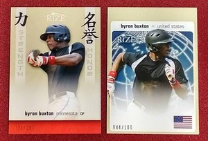 (2) 2012 Leaf Rize Byron Buxton Prospect Cards - Both #d100
