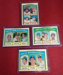 (4) 1972 Topps Leaders Cards - Oliva, Jackson, Seaver, Carlton, Etc