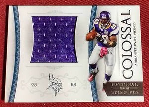 2011 National Treasures Adrian Peterson Game-Used Jersey Card - #d50