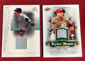 (2) MLB Game-Used Jersey Cards - Edgar Martinez & Joey Votto