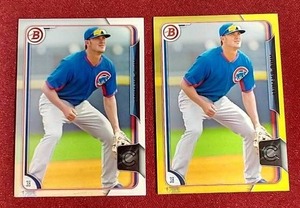 (2) 2015 Bowman Kris Bryant Prospect Cards - Base & Yellow