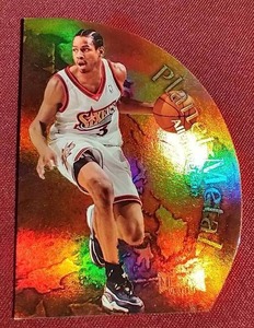 1998-99 Metal Universe Allen Iverson Planet Metal Die Cut Card