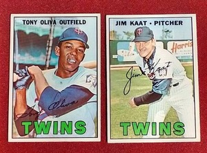 1967 Topps Tony Oliva & Jim Kaat Cards