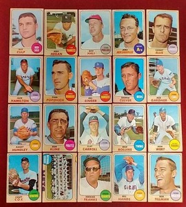 (20) 1968 Topps Baseball Cards