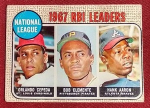 1968 Topps Leaders Card - Clemente & Aaron