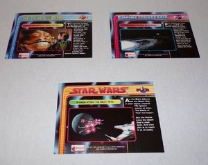 lot 113 image: 1997 Topps Merlin Star Wars Trilogy #P1-#P3 Widevision Promo Trading Cards