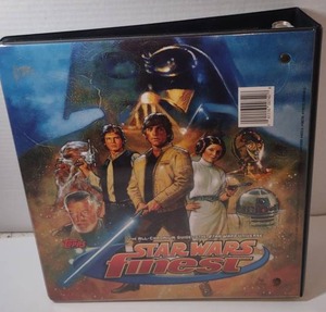 lot 105 image: 1996 Topps STAR WARS Finest Deluxe Chromium PROMO Trading Cards & Binder