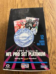 lot 119 image: 1991 Football Pro Set Platinum 2 Full Box Sealed Packs