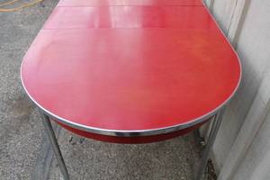 lot 121 image: Mid Century Modern Red Dining Table