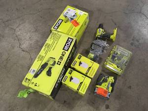 lot 17 image: Lot of Assorted Ryobi Power Tools and Hardware  Customer Returns See Pictures