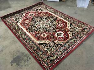 lot 35 image: Bazaar Lenox Red 5 ft. 3 in. x 7 ft. 3 in. Area Rug by PRIVATE BRAND UNBRANDED  Customer Returns See Pictures