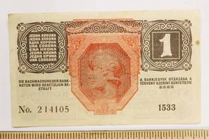 1916 Austrian Uncirculated Paper Money 1 Korona