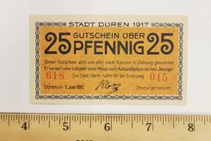 1917 German Uncirculated Banknote 25 Pfennig Rare Find