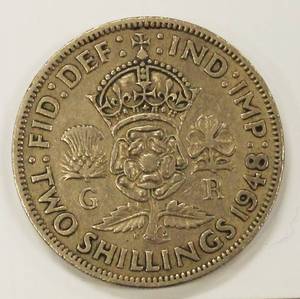 1948 England 2 Shillings, King Georsiv VI