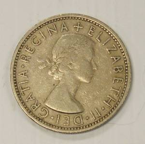 1955 England Queen Elizabeth 2 Shillings