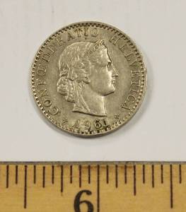 1961 Switzerland 20 Rappen