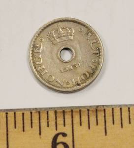 1951 Norwegian 10 Ore Coin