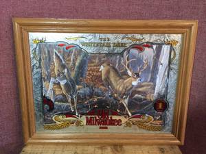 lot 17 image: Vintage Old Milwaukee Wildlife Series No. 1 Foiled Mirror