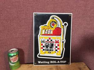 lot 74 image: Heavy Enamel Watling ROL-A-TOP Metal Sign