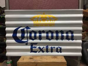 lot 92 image: Corona Extra Corrugated Metal Sign