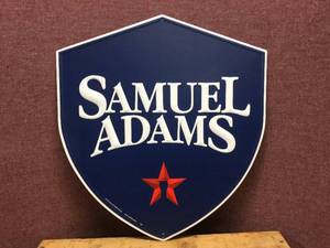 lot 94 image: Samual Adams Red Star- Shield Metal Sign
