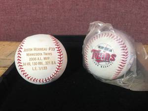 lot 118 image: Justin Morneau Signed Baseball - Twins 1999 Rookies Ball