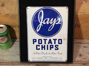 lot 136 image: Vintage Jays Potato Chips Custom Metal Sign