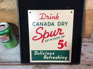 lot 139 image: Vintage-Look Canada Dry SPUR Metal Sign