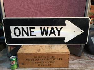 lot 142 image: ONE WAY Metal Sing 36 x 12