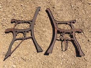 lot 155 image: Vintage Cast Iron Childs Bench Ends