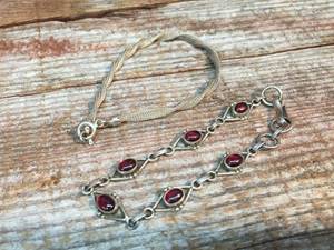 lot 198 image: 2 Silver Bracelets 925