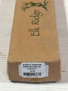 lot 40 image: New Elk Ridge 9 Inch Fixed Blade Knife $39 Retail