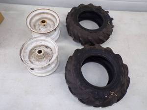 lot 23 image: Pair of Garden Tiller Tires with Rims