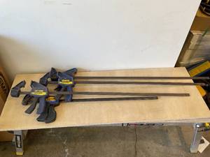 lot 47 image: Lot of (4) Large clamps approx 44 long