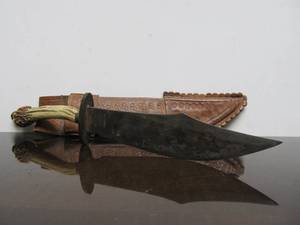 lot 27 image: Very Cool Old Vintage Antler Handled Fixed Blade Knife