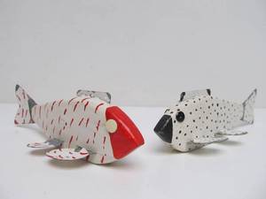 lot 40 image: 2 Vintage Hand Carved & Painted Fishing Decoys