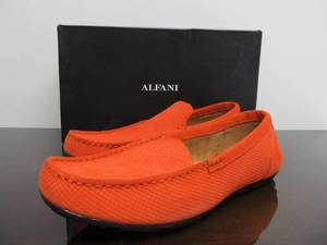 lot 73 image: Brand New ALFANI Mens Driving Loafers - Orange - Mens Size 9.5