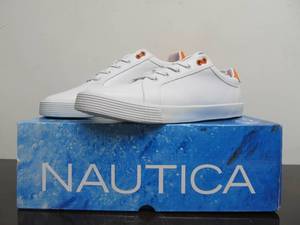 lot 74 image: Brand New NAUTICA WhiteOrange Scuttle Sneakers - Mens Size 9